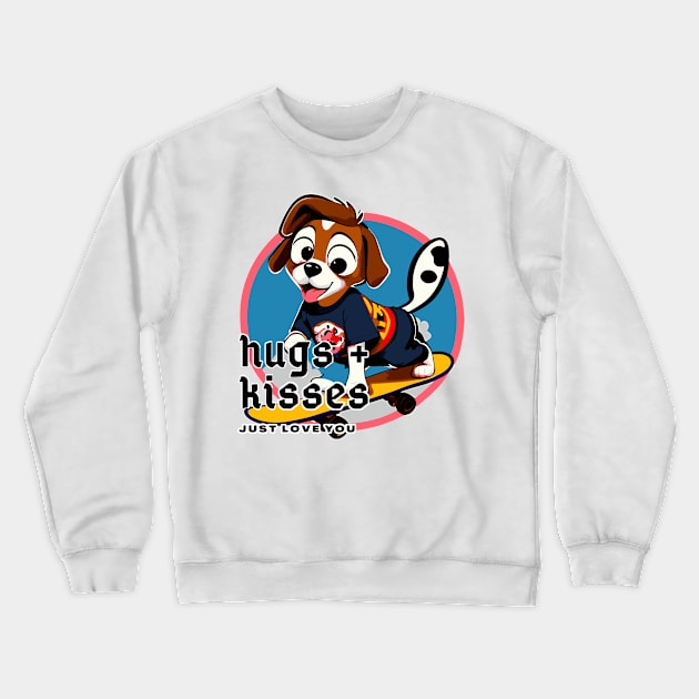 cute pet skateboard design Crewneck Sweatshirt by marklink